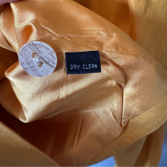 LINDA ALLARD X ELLEN TRACY MARIGOLD YELLOW LINEN BLAZER SIZE 6 - Picture 6 of 6